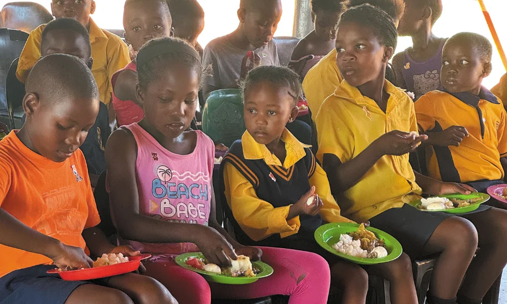 Children at the at the Del Cramer school in South Afric