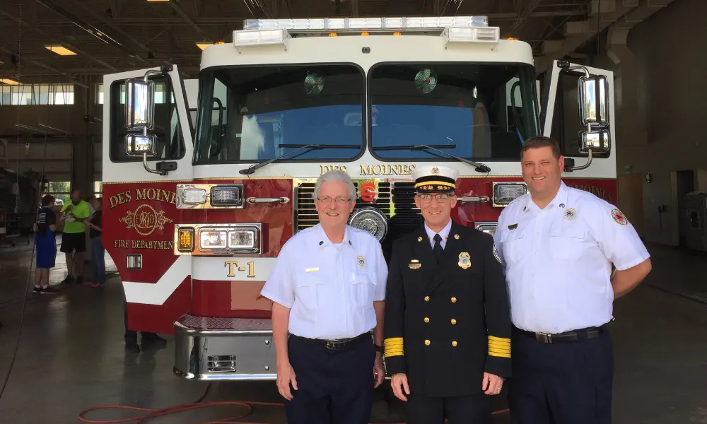 Father Greg Leach serves as a chaplain with the Des Moines Fire Department