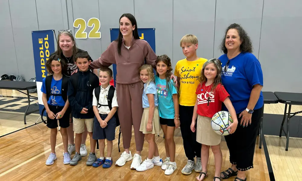 WNBA star Caitlyn Clark gives back to students