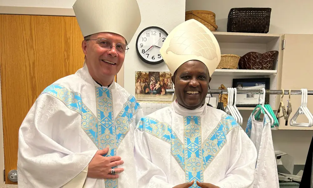 Bishop William Joensen with Rwandan Cardinal Antoine Ka