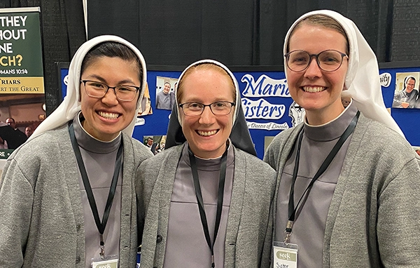 Sister Faustina Lightfoot (pictured in the center) made her perpetual vows with the Marian sisters of Lincoln, Nebraska